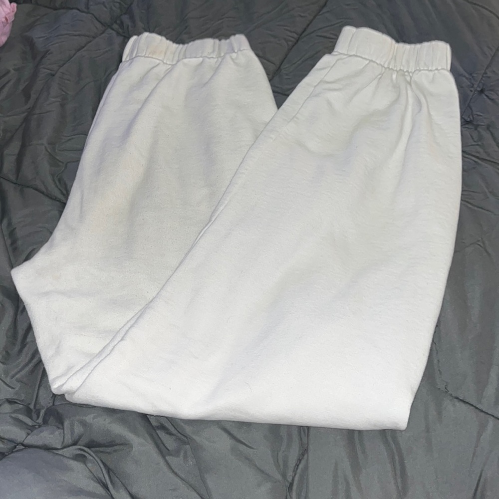 white sweatpants